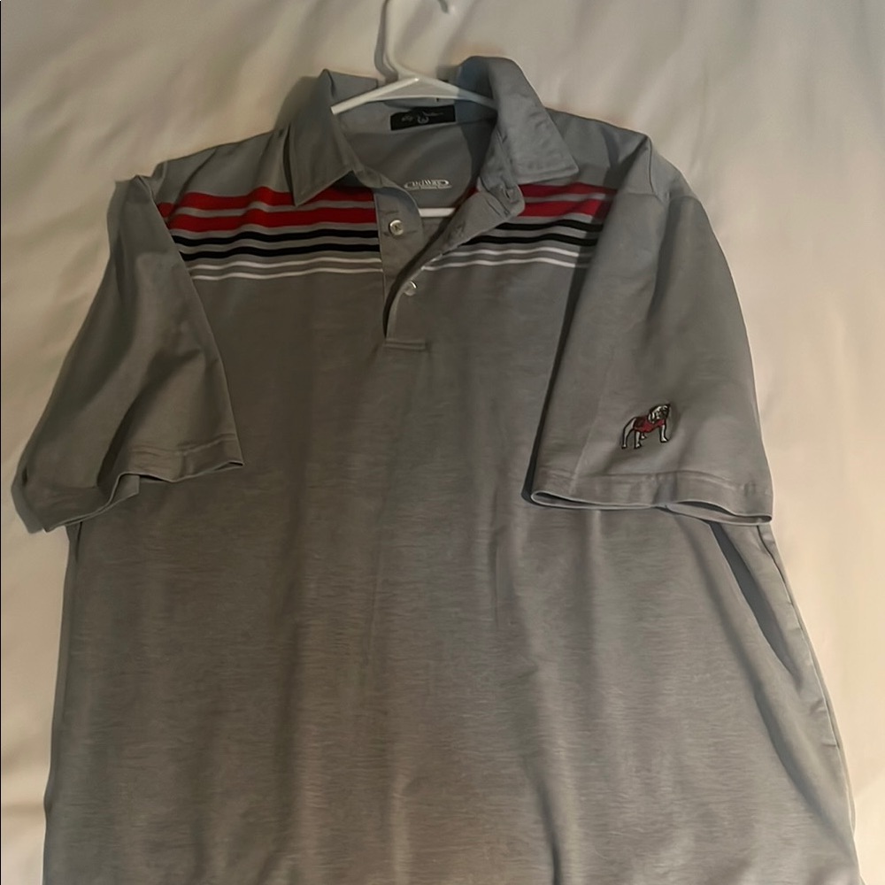 Georgia Bulldogs Polo Shirt with Red Stripes Sporty Design